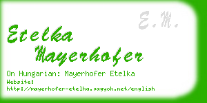 etelka mayerhofer business card